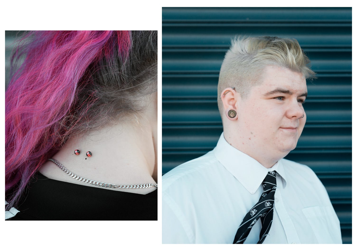 Teenagers in South Wales photographed for the Guardian to accompany a story by Steven Morris regarding the new laws recently implemented by the Welsh Government , banning intimate piercing for under 18s.