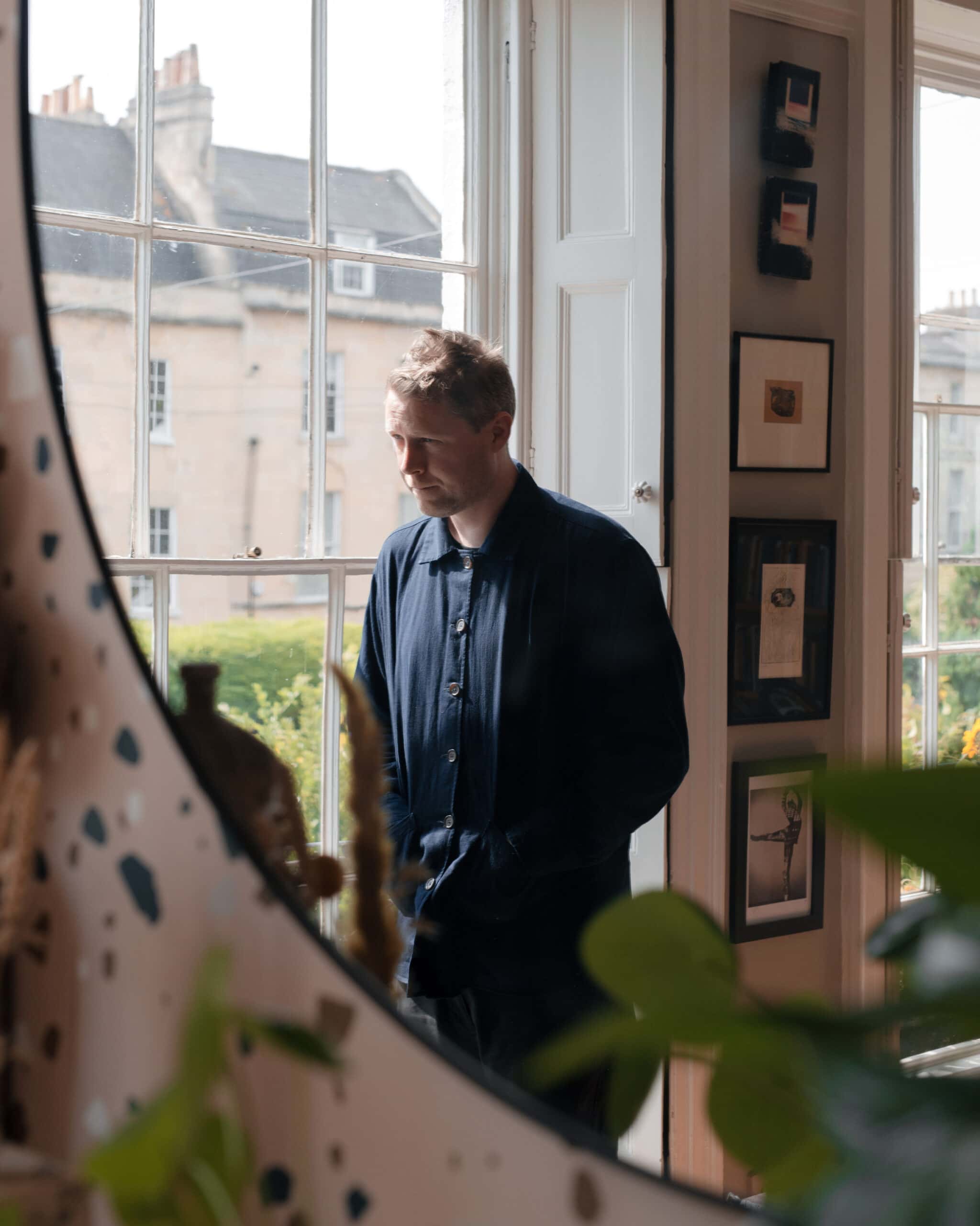 Author, Max Porter, photographed at his home in Bath, UK ahead of the publication of his third book, The Death of Francis Bacon. Previous books include Lanny and grief is the thing with feathers